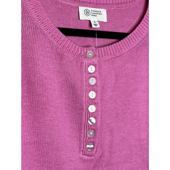 NWT Candace Cameron Bure Soft Boatneck Half Placket Sweater Plum Berry SIZE S - Picture 4 of 7